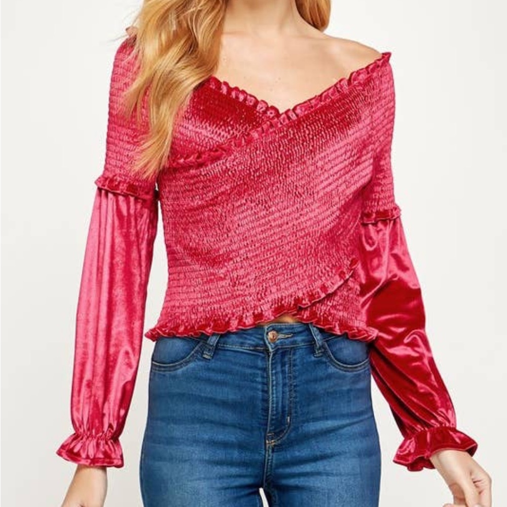 Smocked Cross Top {Fuchsia}